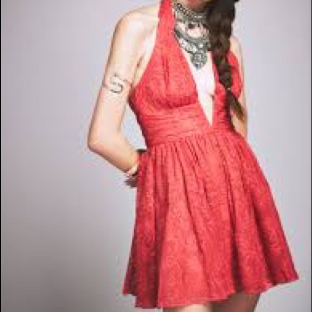 Free People Candy’s Plunging V Mini Dress